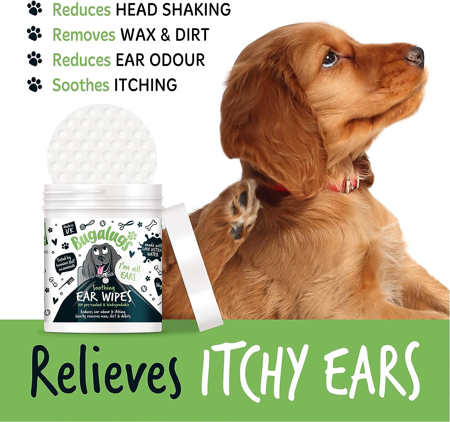 Bugalugs Ear Wipes: 100 Wipes