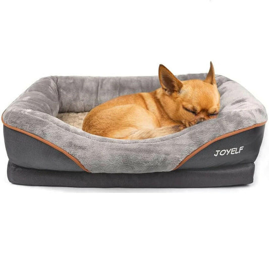 JOYELF Small Orthopedic Dog Bed with Memory Foam and Removable Cover