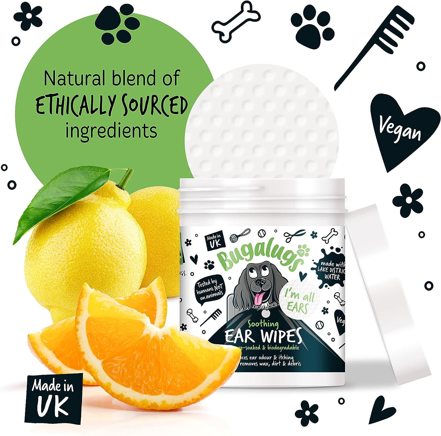 Bugalugs Ear Wipes: 100 Wipes