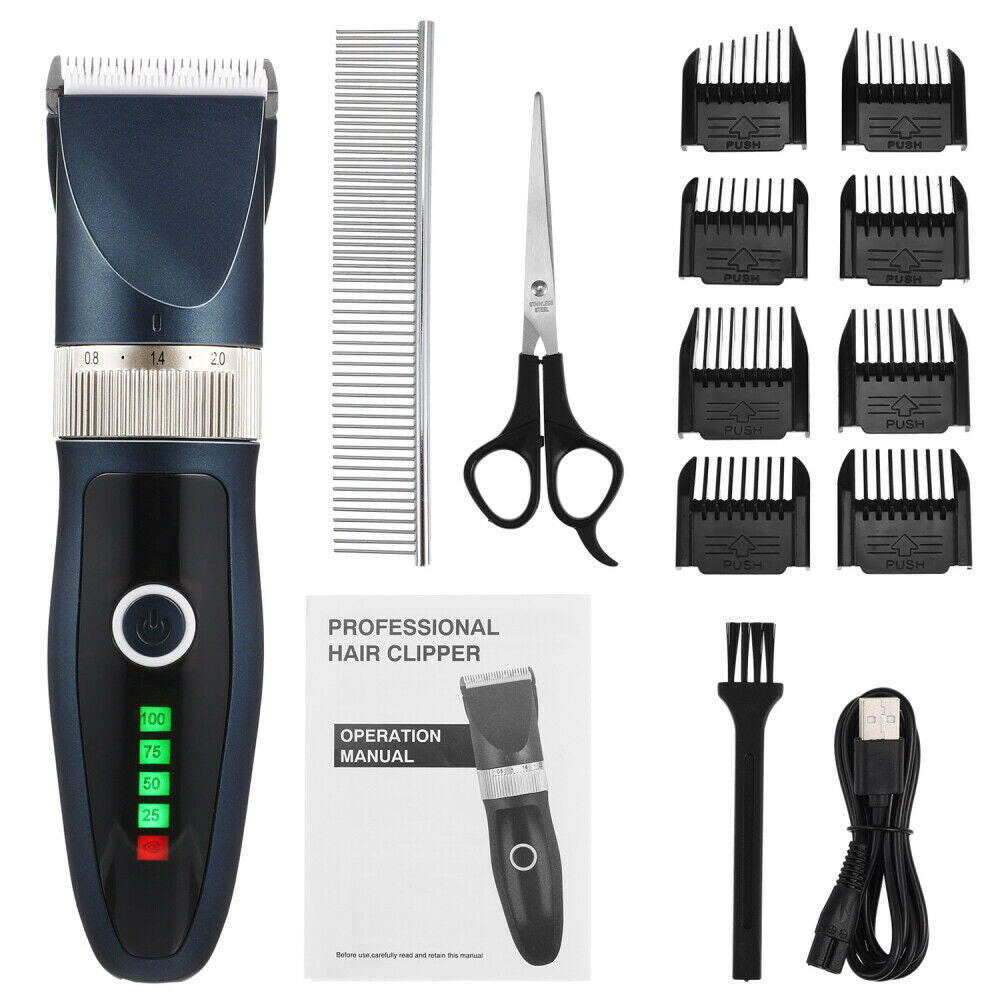 Professional Dog Grooming Clipper Thick Fur Hair Trimmer Electric Shaver Set