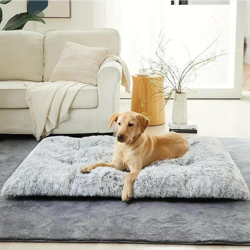 Washable Cozy Plush Dog Bed Mat for Large Dogs, Offering Calming Comfort and Warmth