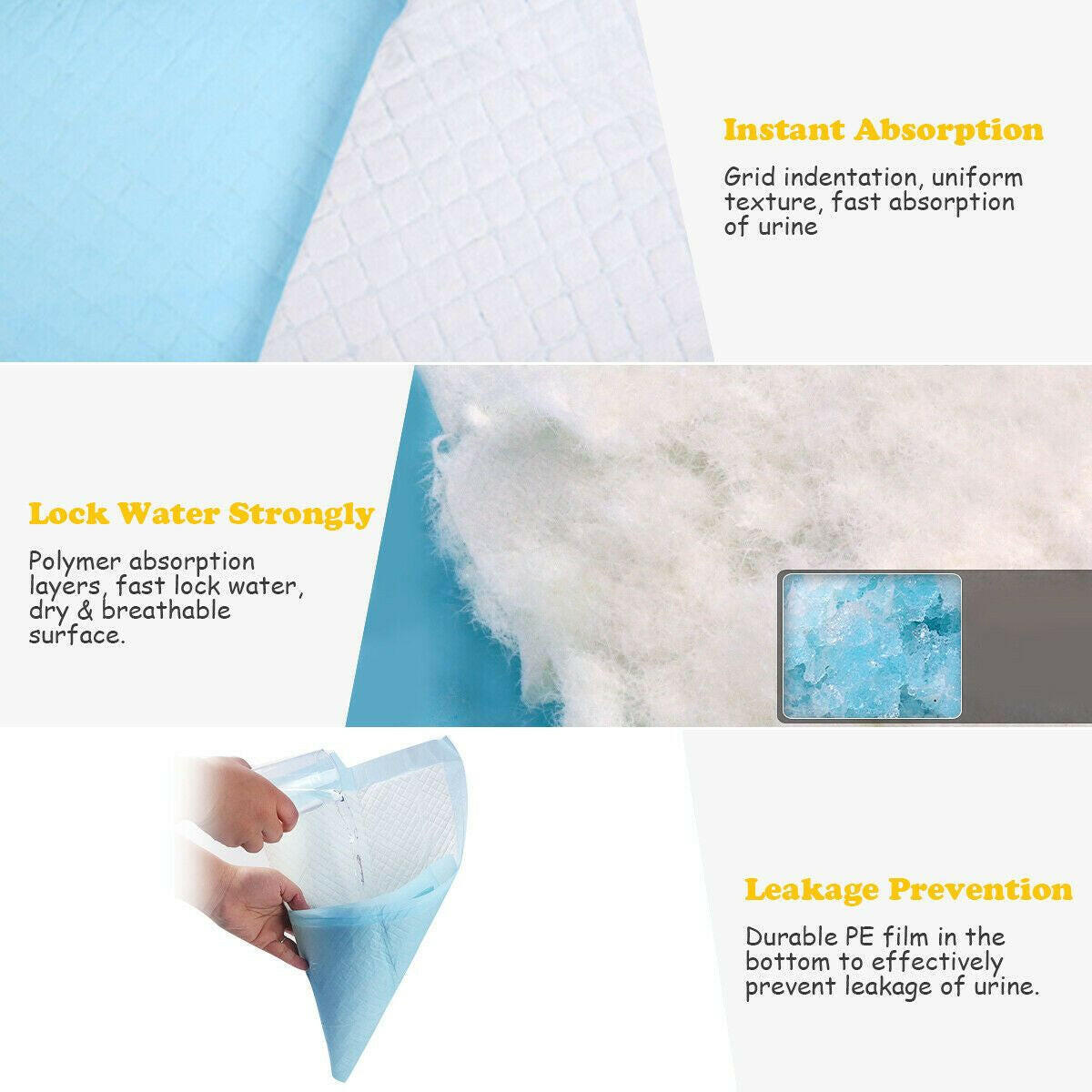 High-Quality Dog Pee Pads with 5-Layer Design in 4 Sizes for Maximum Absorbency and Ease of Use