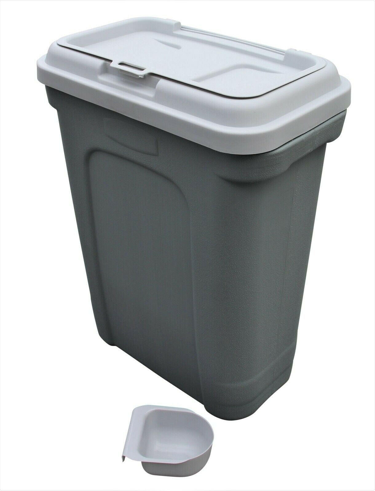 Durable Dog Food Storage Container with 32L Capacity, Suitable for 16KG Dry Feed or 23KG of Dog Food, Grey Base Included