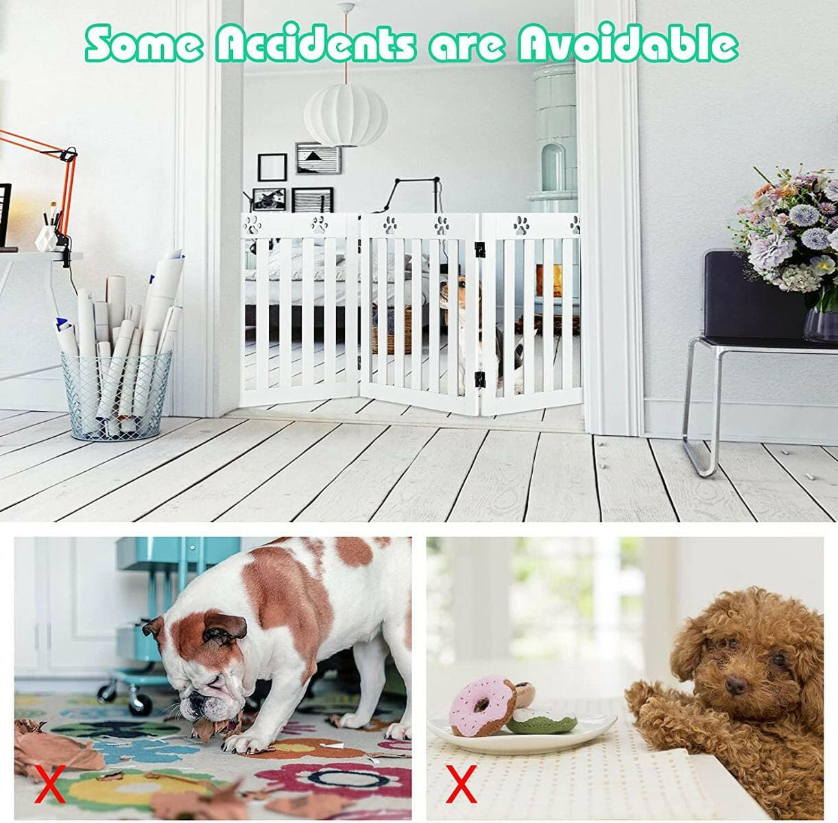 Collapsible 4-Panel Dog Barrier