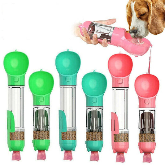 Travel-Friendly Portable Dog Water Bottle with Poo Bags for Convenient On-the-Go Hydration