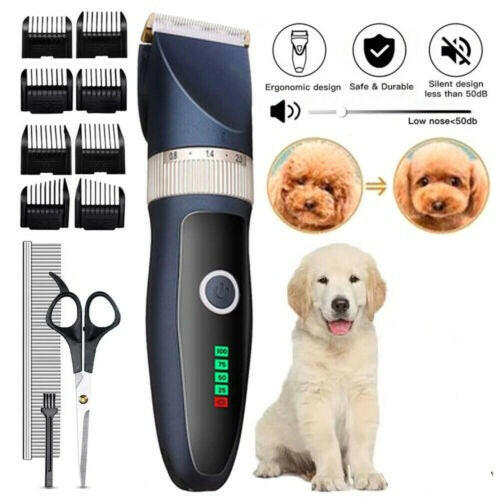 Professional Dog Grooming Clipper Thick Fur Hair Trimmer Electric Shaver Set