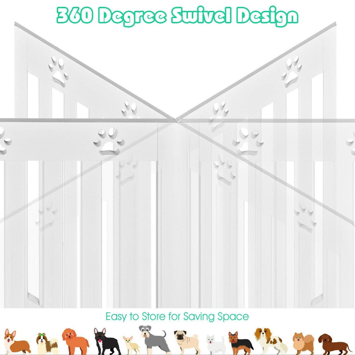 Collapsible 4-Panel Dog Barrier