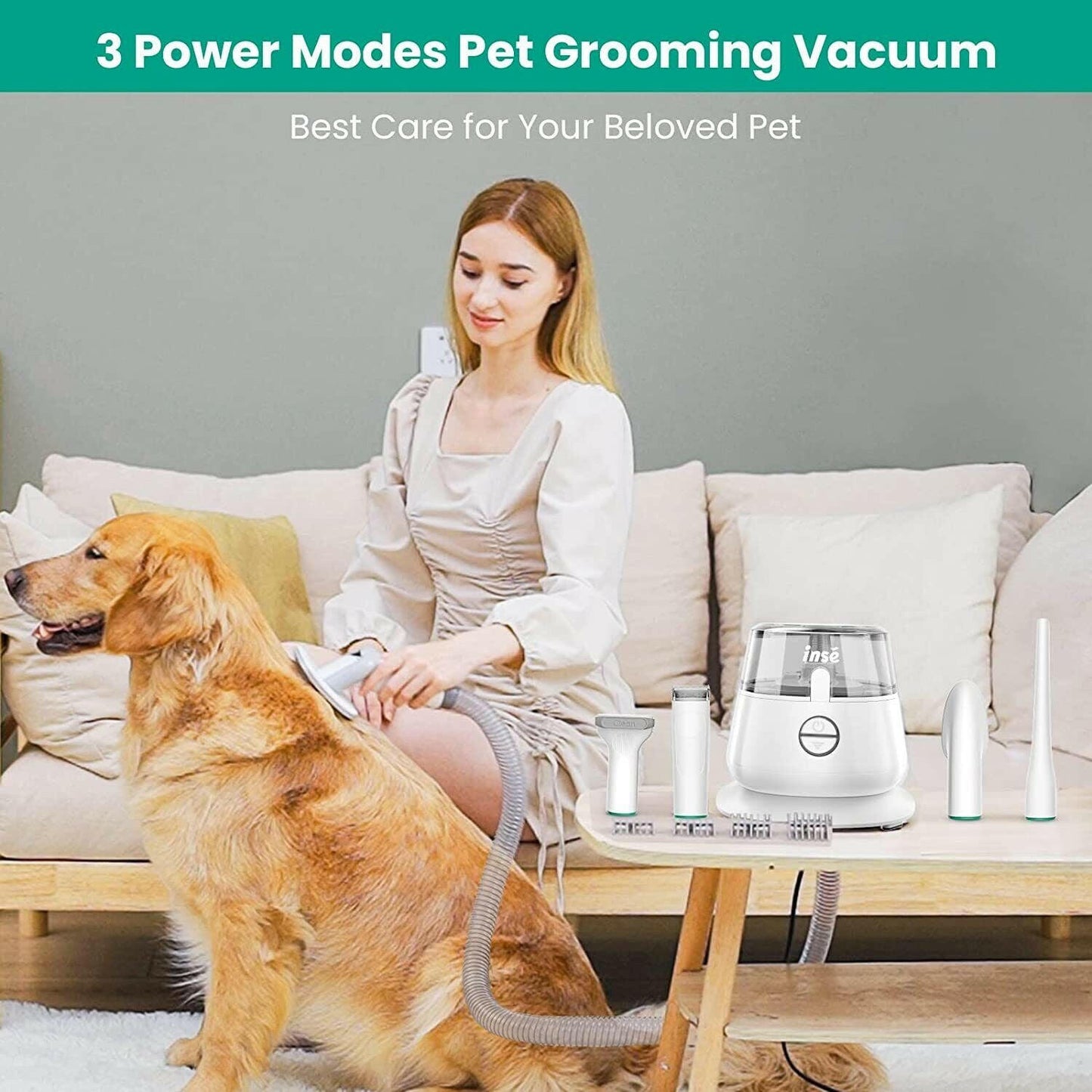 Professional 300W Dog Grooming Vacuum: Shedding Clipper & Cleaning Set with Advanced Low Noise Technology