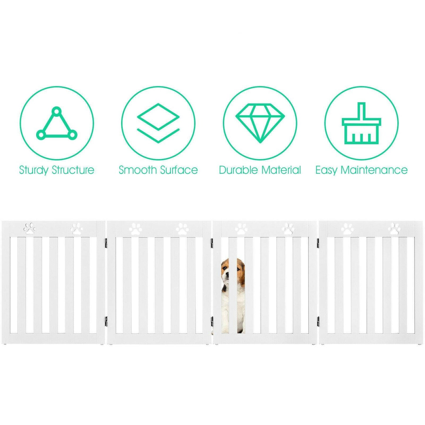 Collapsible 4-Panel Dog Barrier