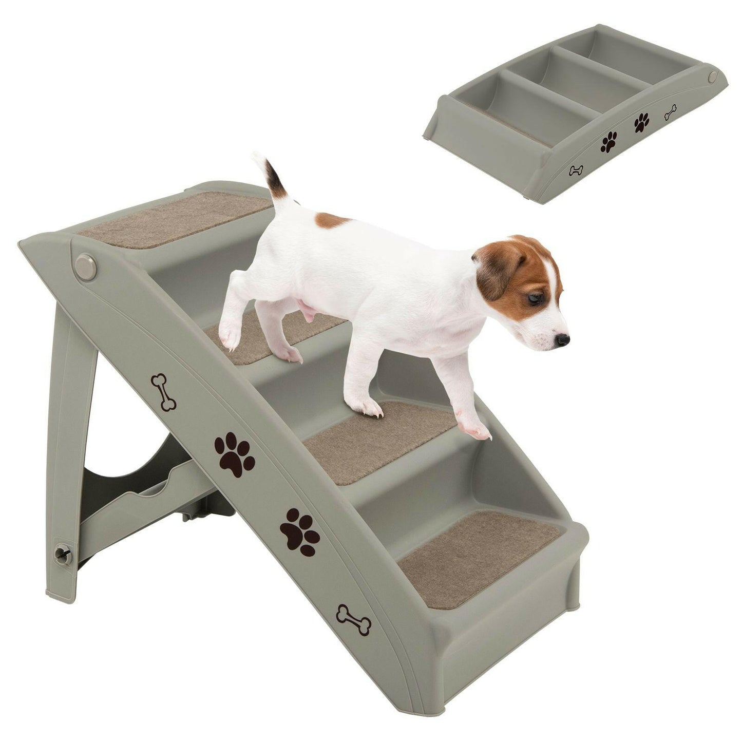 Dog Stairs with Secure 4-Step Design and Non-Slip Surface for Safe and Easy Access