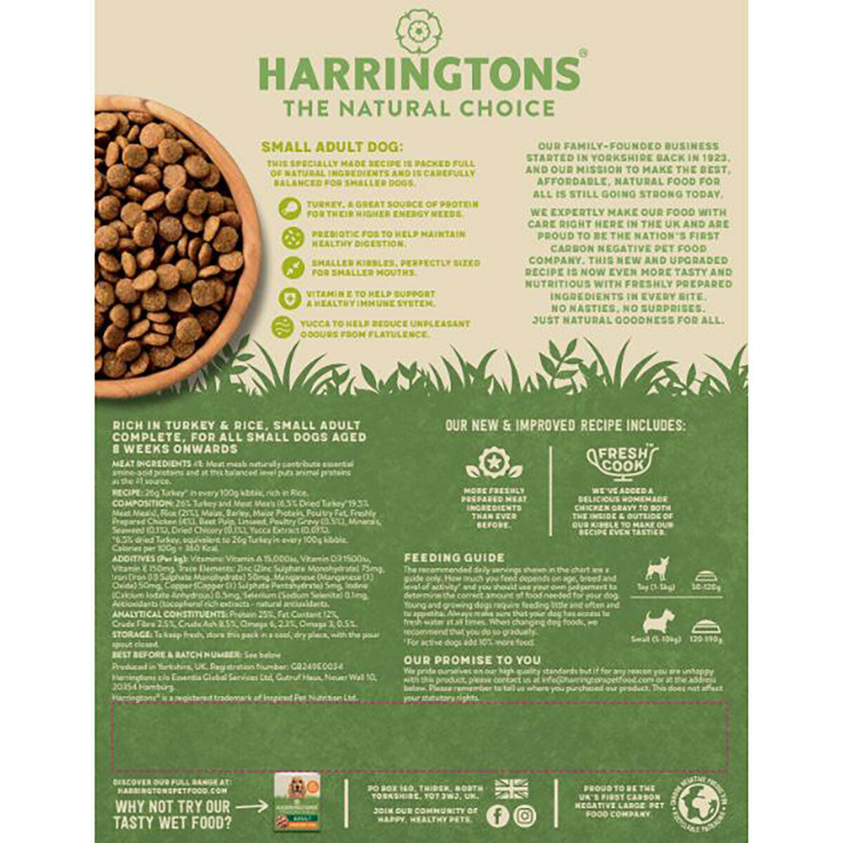 Harringtons Small Breed Turkey & Rice Complete Dog Food: 5 x 1kg Pack