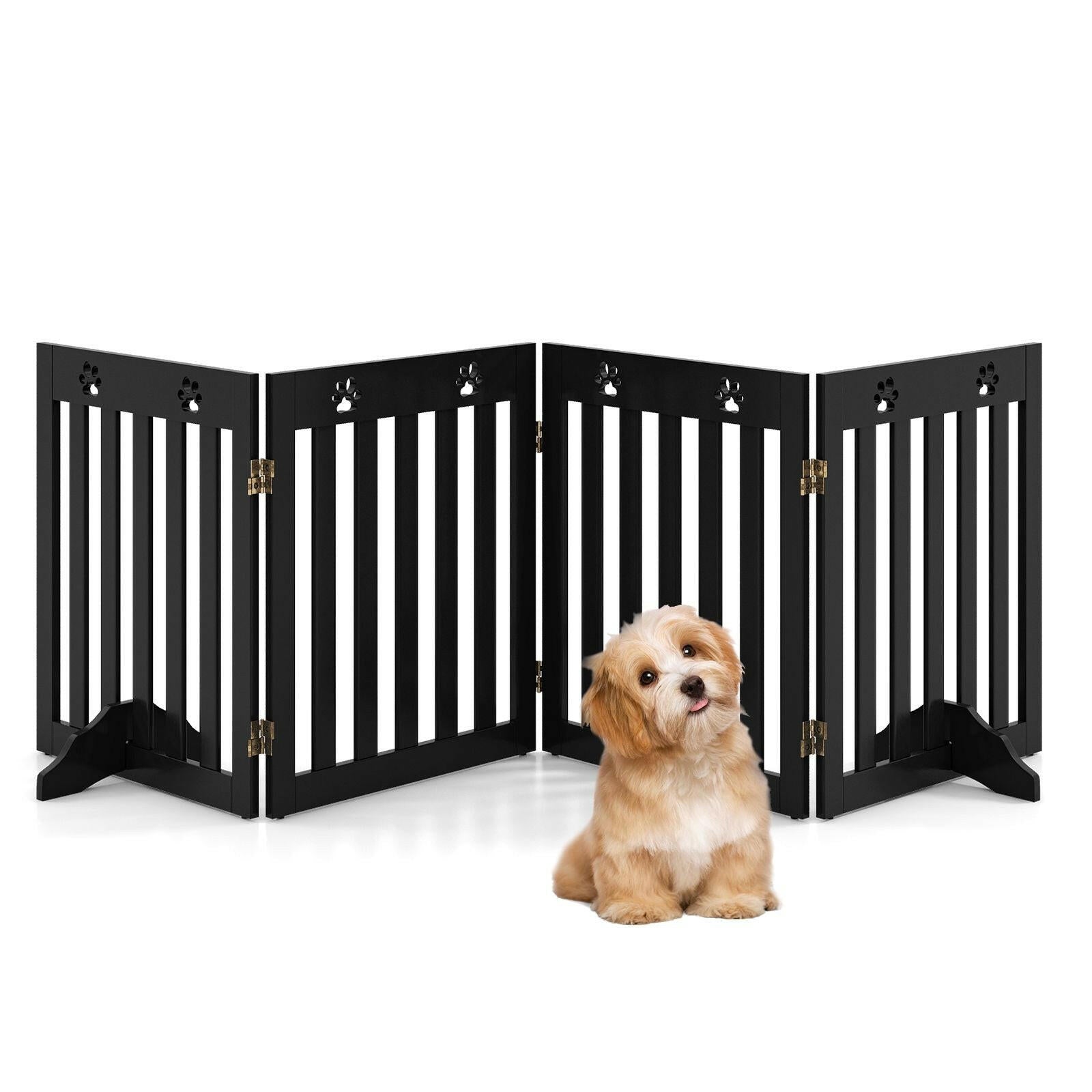 Collapsible 4-Panel Dog Barrier