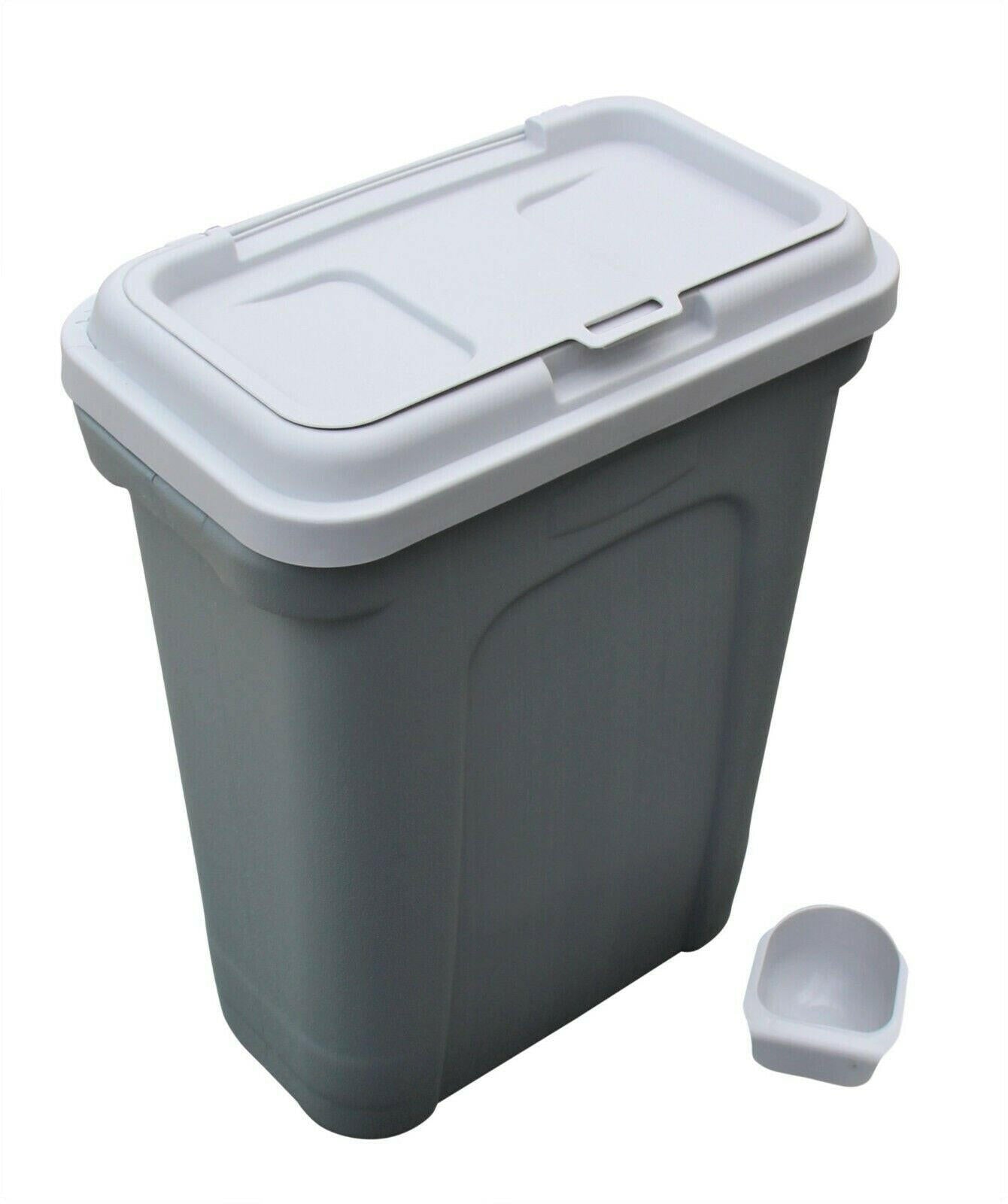 Durable Dog Food Storage Container with 32L Capacity, Suitable for 16KG Dry Feed or 23KG of Dog Food, Grey Base Included