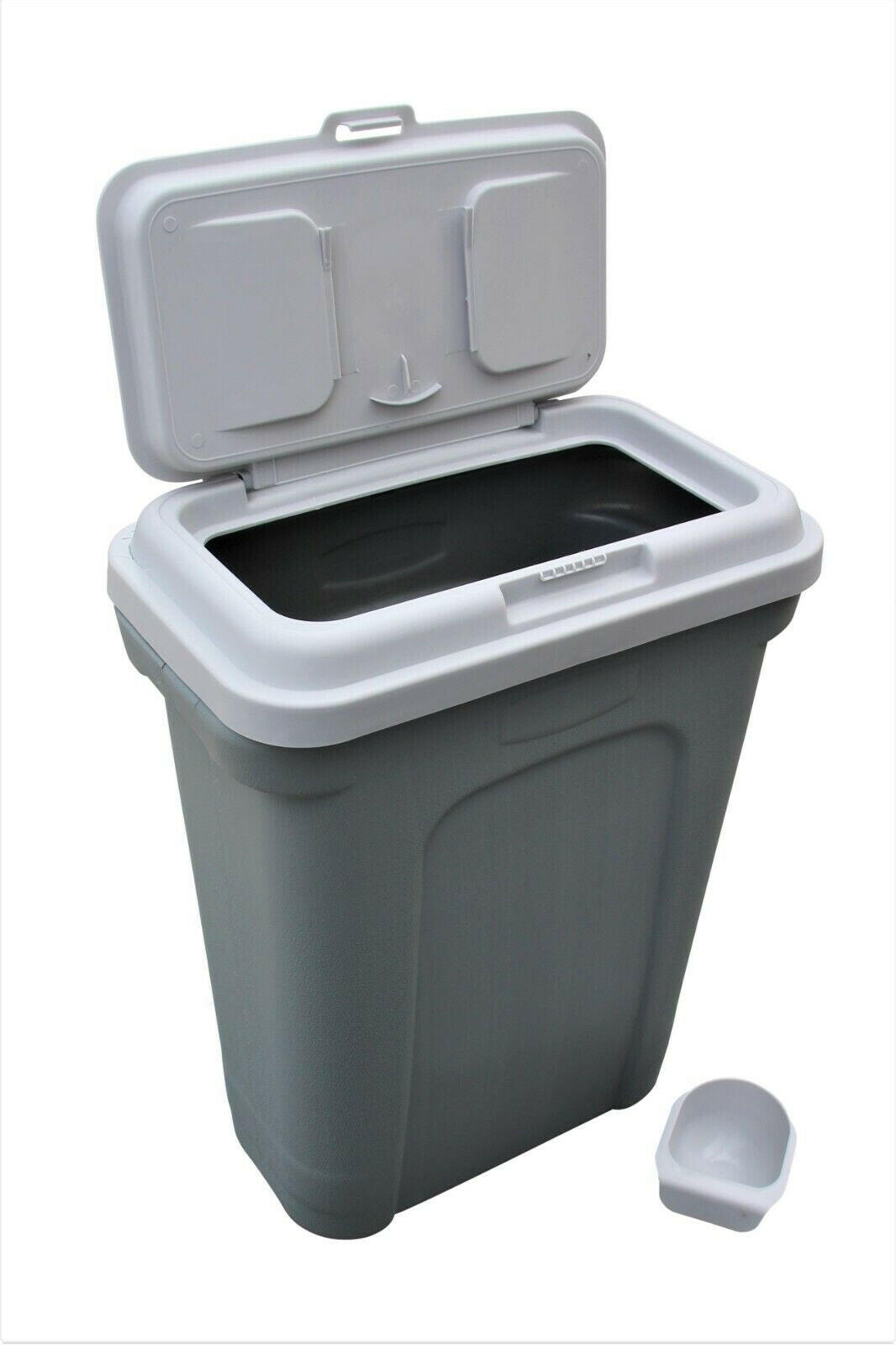 Durable Dog Food Storage Container with 32L Capacity, Suitable for 16KG Dry Feed or 23KG of Dog Food, Grey Base Included