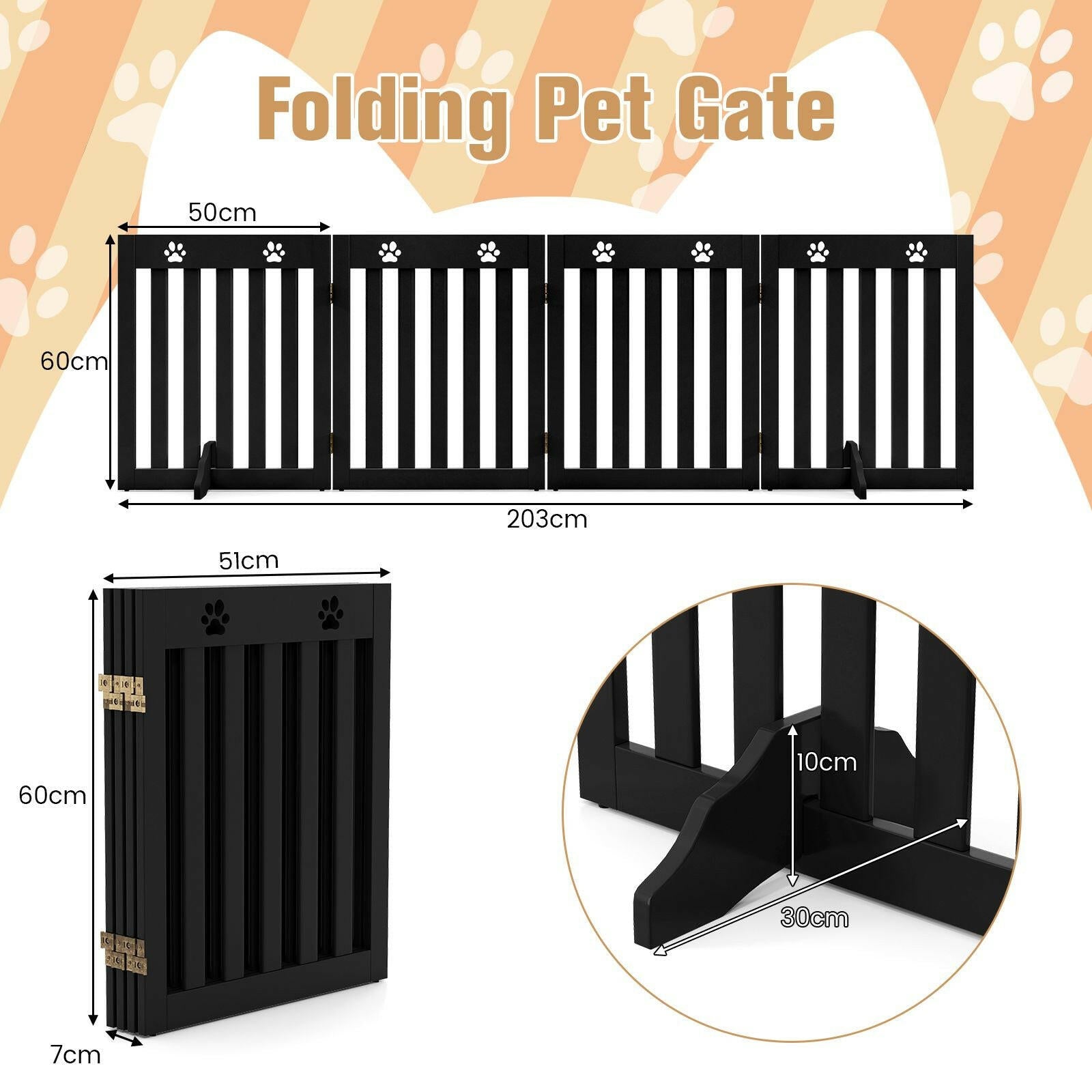 Collapsible 4-Panel Dog Barrier