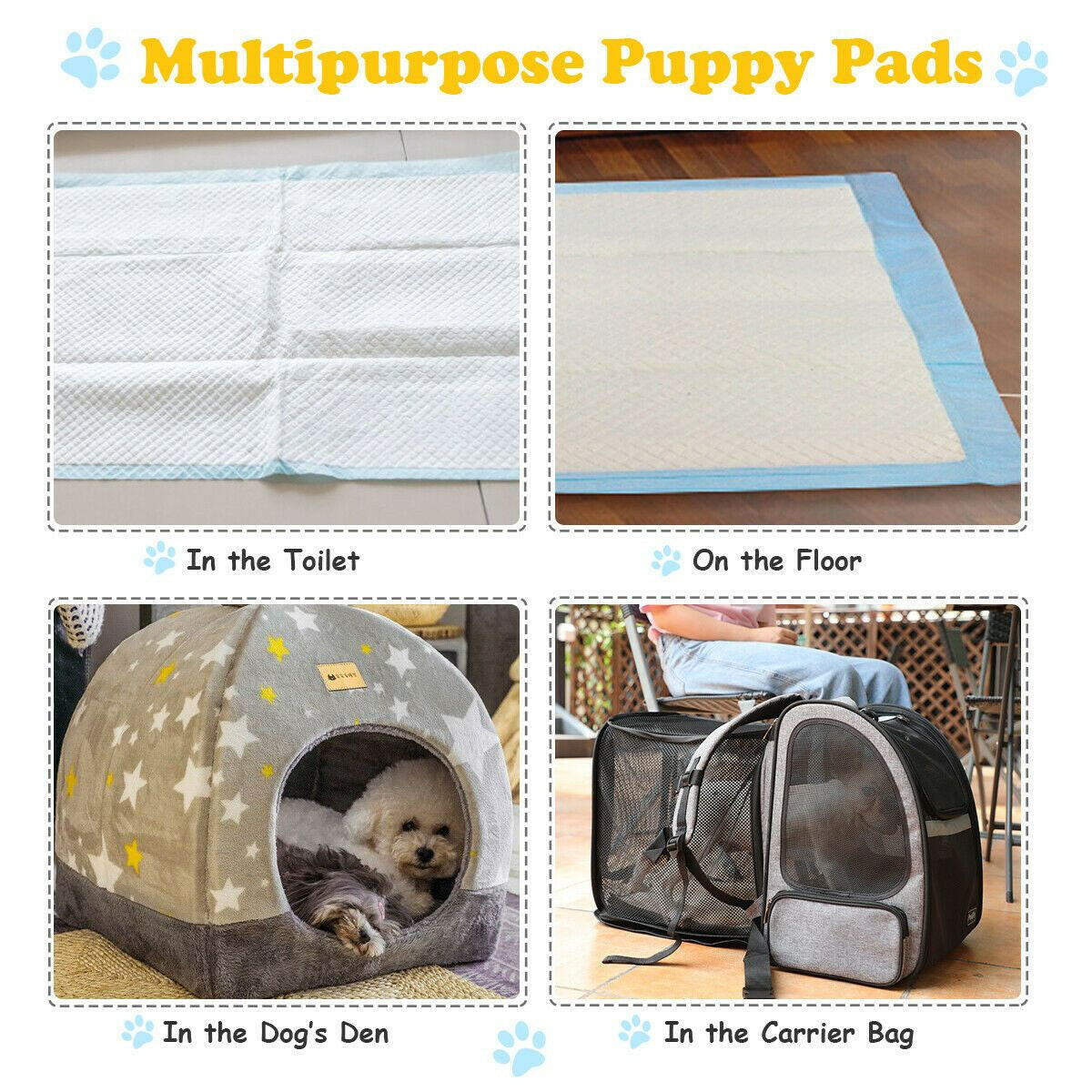 High-Quality Dog Pee Pads with 5-Layer Design in 4 Sizes for Maximum Absorbency and Ease of Use