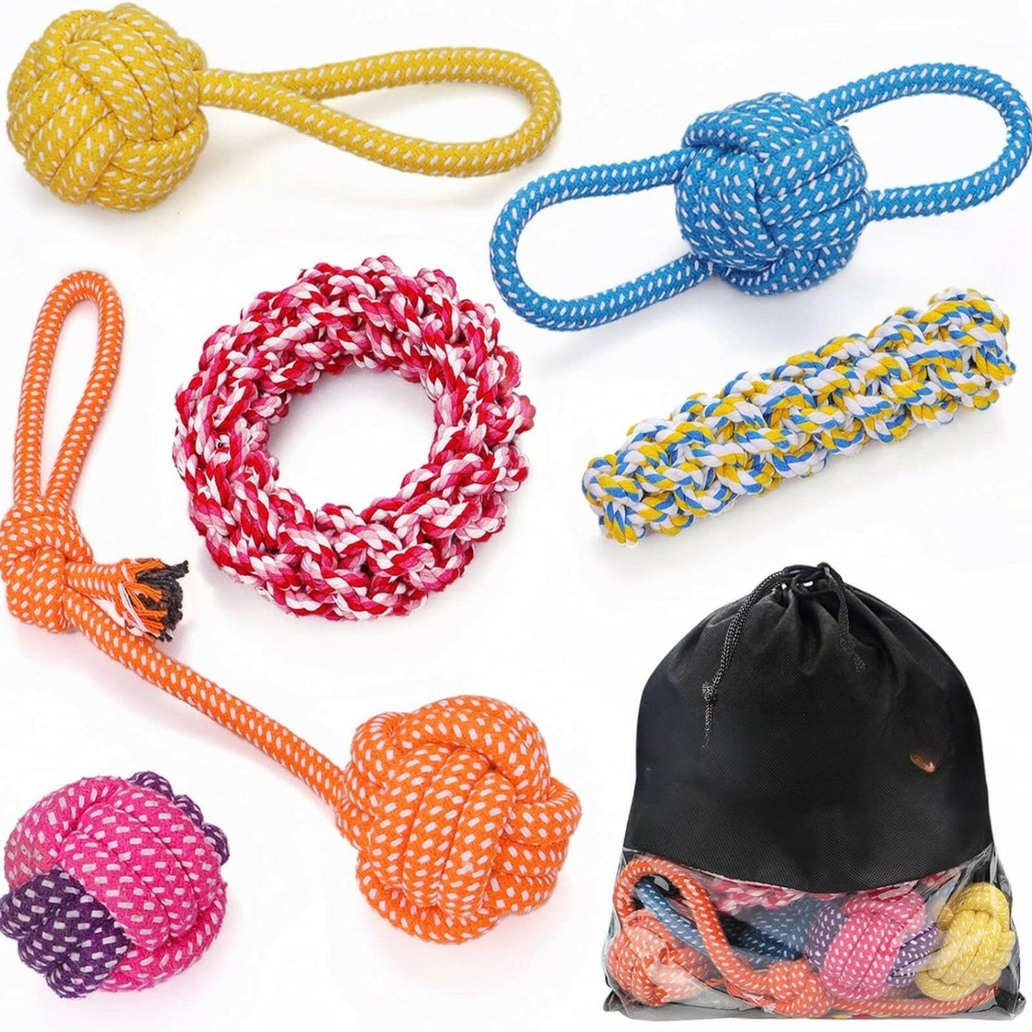 Dog Chew Toys for Aggressive Chewers: Bundle Rope Knot Puppy Toys Strong & Tough