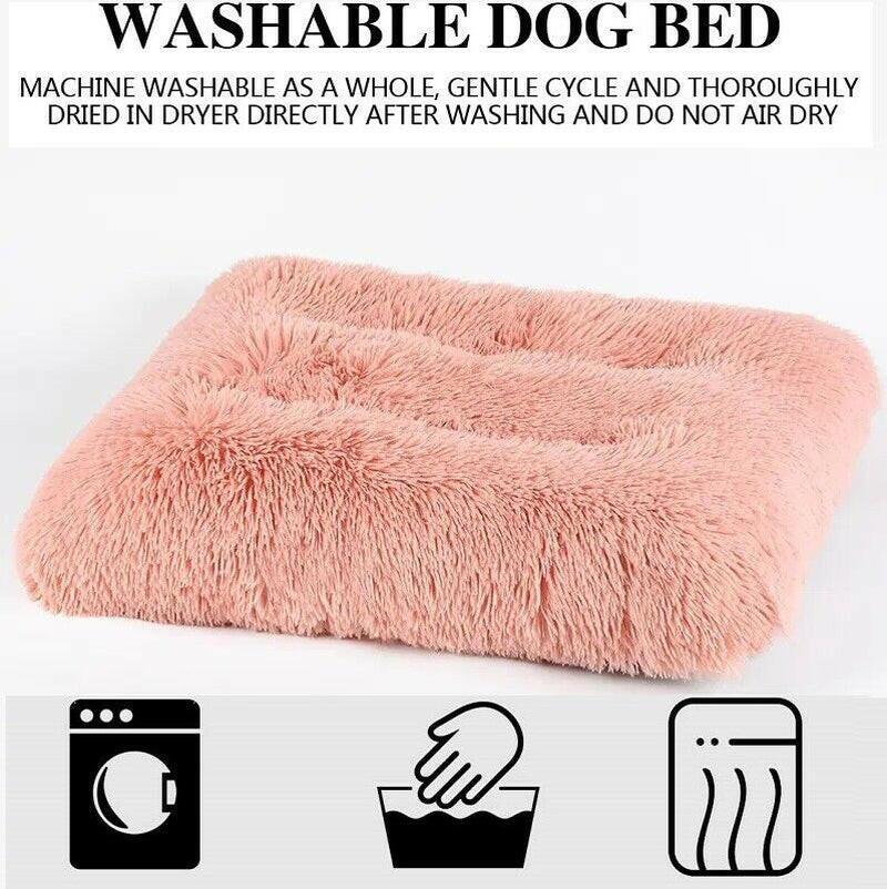 Washable Cozy Plush Dog Bed Mat for Large Dogs, Offering Calming Comfort and Warmth