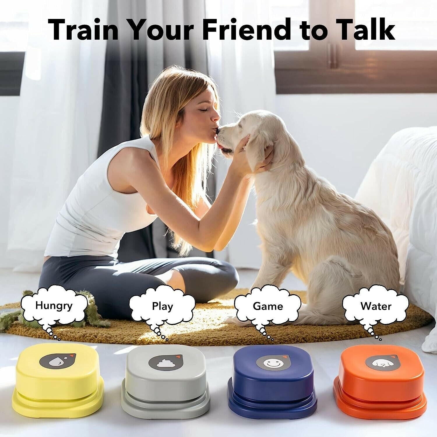 Recordable Dog Training Buttons: Set of 9 Talking Buttons