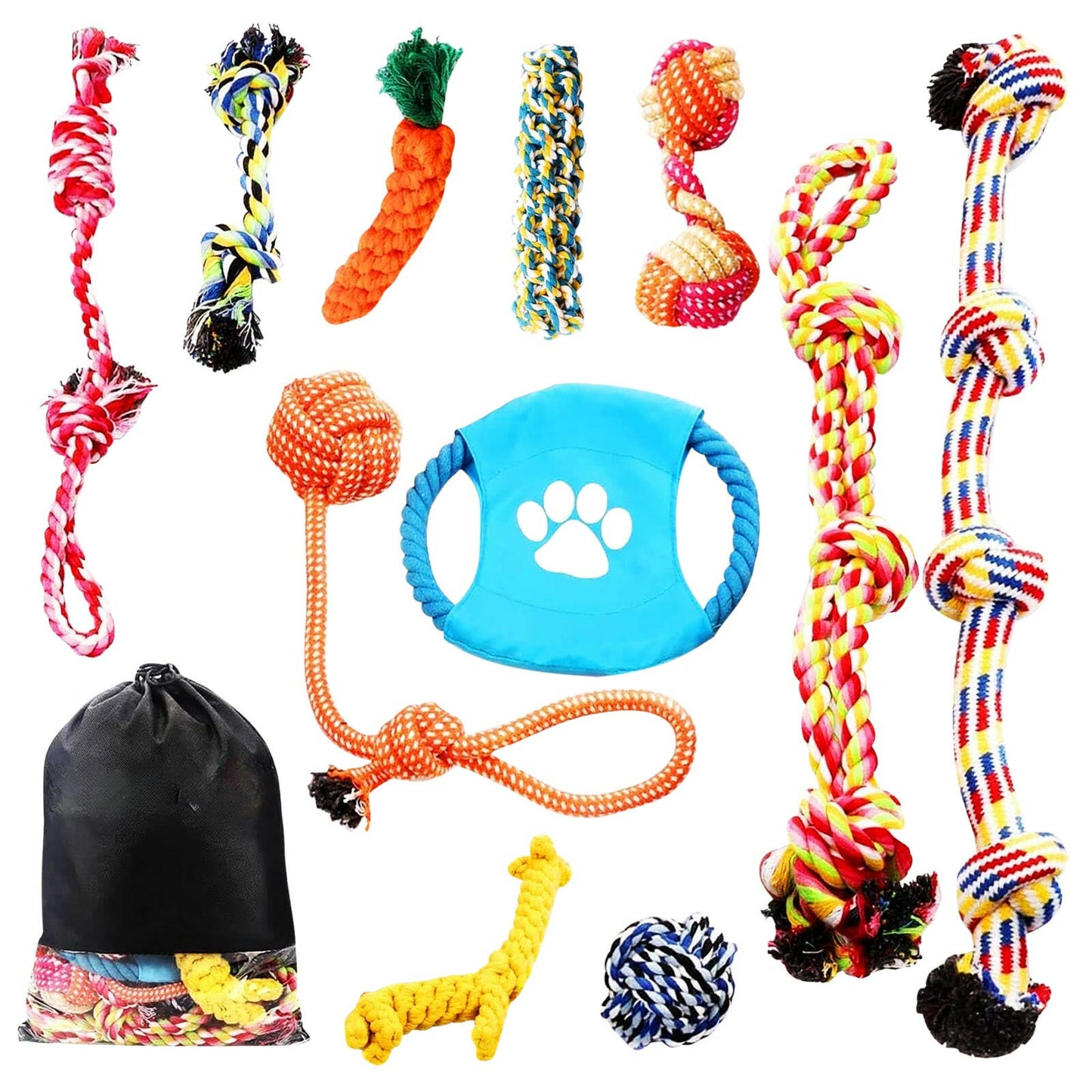 Dog Chew Toys for Aggressive Chewers: Bundle Rope Knot Puppy Toys Strong & Tough