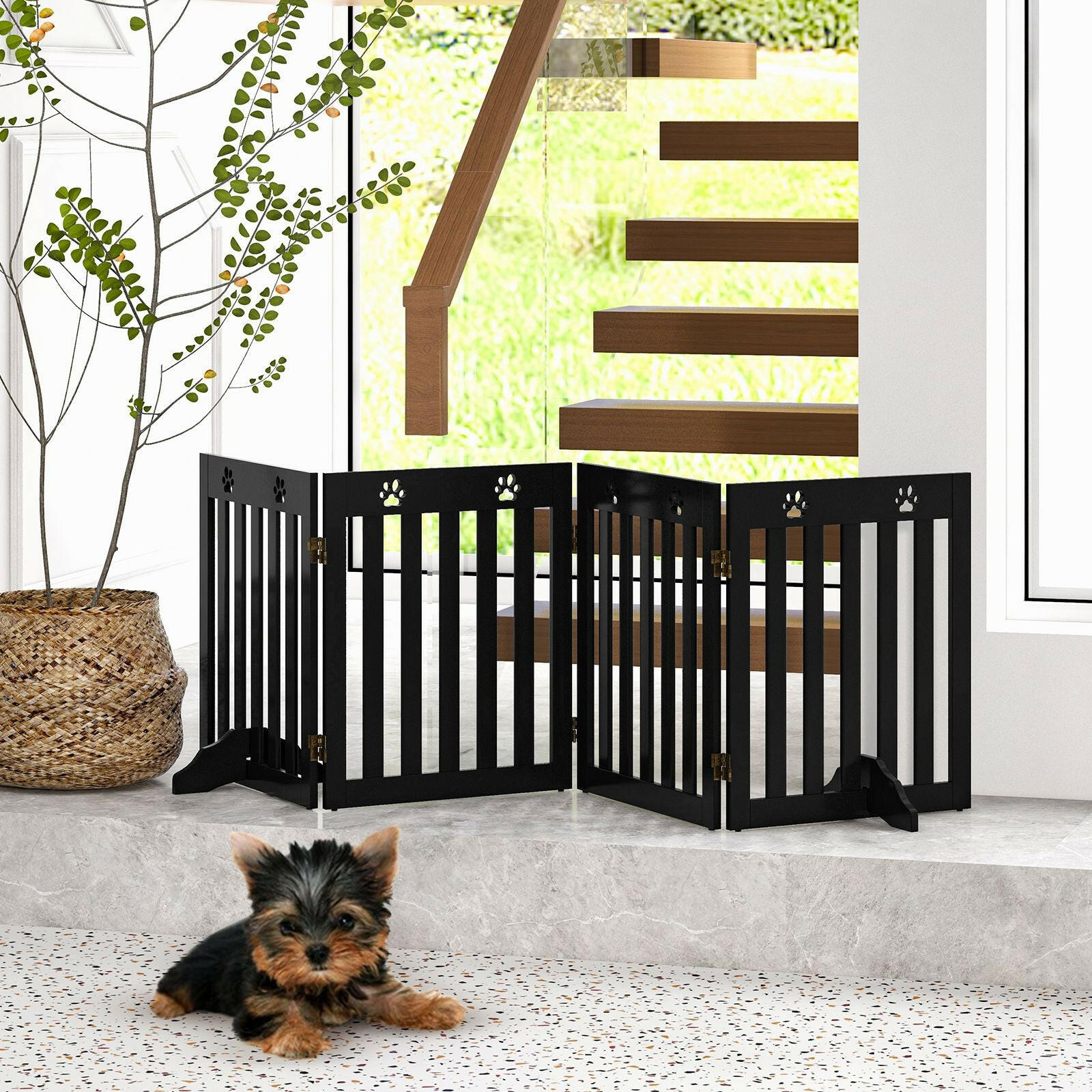 Collapsible 4-Panel Dog Barrier